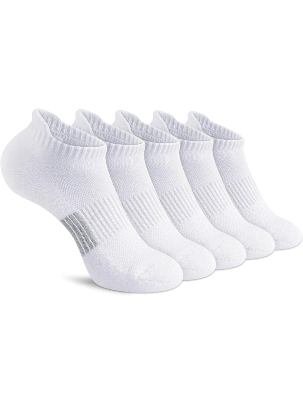 Cushioned No Show Ankle Socks for Women - 5 Pairs Athletic Running Footwear